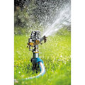 Miniatyrbillede 2 af 3: Pulseringssprinkler - Metal - XXL - Dækning 700 m² - Justerbar 20° til 360° - Maksimal stabilitet Sølv og guld