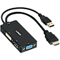 Miniatyrbillede 1 af 2: Adapter - LINDY - HDMI til DP/DVI/VGA konverter - Ultra HD 4K - Plug & Play - Multi-brug