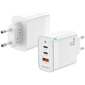Miniatyrbillede 1 af 2: AISENS GAN Oplader 65W 2XUSB-C PD3 0 QC4 0 1XUSB-A QC3 0 Hvid Vit