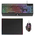 Miniatyrbillede 1 af 2: MARSGAMING MCP124, 3 i 1 Gaming Combo, Ergonomisk H-Mech LED RGB-tastatur, HUANO 3200 DPI RGB-mus, nanotekstil-musemåtte