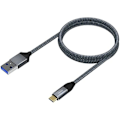 Miniatyrbillede 2 af 2: AISENS - A107-0630 - USB 3.1 Gen2 10 Gbps 3A kabel, type USB-C/M-A/M, grå, 0,5 m