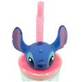 Pikkukuva 4 / 4: Kuppi - STITCH - 360ml - Integroitu pillillä - 3D-hahmo - Ilman BPA:ta Transparent, Rosa