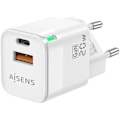Miniatyrbillede 2 af 2: AISENS ASCH-20W2P002-W 20W GaN-oplader - 1XUSB-C PD3.0 QC4.0, 1XUSB-A QC3.0 - Hvid Vit