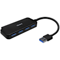 Pikkukuva 1 / 2: AISENS - A106-0713 - USB 3.0 -keskitin, tyyppi A/M-4X, tyyppi A/H, musta, 15 cm