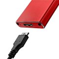 Miniatyrbillede 3 af 4: Ekstern SSD-harddisk Qoltec - 51831 - M.2 SATA NGFF SSD-disk kabinet USB 3.0 Super hastighed 5 Gb/s 2 To Rød