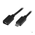 Pikkukuva 2 / 2: STARTECH.COM Micro USB -jatkokaapeli - USB Micro B - Micro B jatke - Micro USB -jatko - M/F - 50 cm - Musta
