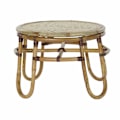 Miniatyrbillede 1 af 2: Bambus rattan sidebord - Hvid - 60 x 60 x 42 cm