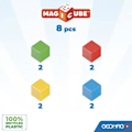 Miniatyrbillede 2 af 6: Magnetisk byggesæt - GEOMAG - Magicube Recycled Creative Set - 8 dele - Genanvendt plastik - Fra 1 år Gul, röd, blå, grön