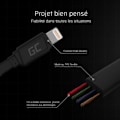 Miniatyrbillede 3 af 4: Green Cell GCmatte USB - Lightning kabel 25 cm til iPhone, iPad, iPod, hurtig opladning