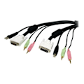 Pikkukuva 1 / 2: 4 in 1 USB DVI KVM -kaapeli ääni- ja mikrofoniliitännöillä - STARTECH - 1,8 m - musta