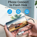 Miniatyrbillede 3 af 6: Type-C til USB 3.0 adapter, med OTG-funktion, 5 Gbit/s, Gaming, flettet bomuld - Vention (CCXHB) - Grå