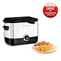 Pikkukuva 1 / 5: Moulinex, Minifrito, Klassinen friteuse, 1 L, 600 ranskalaista perunaa, Jopa 4 henkilöä, 150 °C - 190 °C, Kompaktit, helppo säilyttää Svart silver