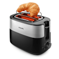 Miniatyrbillede 2 af 4: Philips Daily Collection brødrister, 2 toaståbninger, bollebakke, metal, sort (HD2516/90) sort