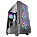 Miniatyrbillede 1 af 4: Mars Gaming MC-GEO, Gaming kabinet ATX, 4X FRGB 120cm blæsere, geometrisk mesh frontpanel, hærdet glas vindue, sort