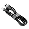 Pikkukuva 6 / 6: iPhone Lightning -kaapeli, nylonkestävä, 1 metri Sort grå