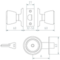 Miniatyrbillede 2 af 2: MESSING LÅSE 70 3-3 508 MCM