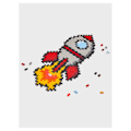 Miniatyrbild 4 av 5: Kit 500 bitar minipussel efter nummer Rakettema - Plus Plus
