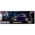 Pikkukuva 2 / 2: Malliauto - JADA - Volkswagen Beetle - Keskiviikko Addams Kuva - 1:24 Mittakaava - Avautuvat ovet Flerfärgad