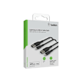 Miniatyrbillede 4 af 4: Belkin USB-A til Lightning kabelpakke med 2 - sort - 1 m