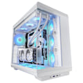 Miniatyrbillede 1 af 6: Mars Gaming MC-REV, Gaming Kabinet, Dobbelt hærdet glas, 3 omvendte ARGB-blæsere, Vertikal GPU, 360 mm køling, Hvid