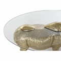 Miniatyrbillede 4 af 4: sidebord gennemsigtigt guldglas næsehorn i koloniharpiks (100 x 60,5 x 46 cm)