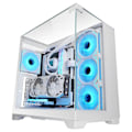 Miniatyrbillede 1 af 6: Mars Gaming MC-Vision ATX-kabinet Triple Temperet Glas Rammefri Dobbelt Kammer Design USB 3.0 Hvid