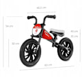 Miniatyrbillede 2 af 6: DEVESSPORT QPLAY Drejebike Feduro Rød 12". Motocross Look. Oppblåsbare Hjul. Justerbart Sete. 2-3 År.