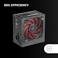 Miniatyrbillede 3 af 3: Mars Gaming MPIII650, 650W ATX pc-strømforsyning, 5 års garanti, AI-RPM Silent Technology, 85 % effektivitet, sort