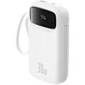 Pikkukuva 2 / 2: Powerbank - BASEUS - QPow 2 - 20000mAh - 30W - 2xUSB-C - Valkoinen Vit