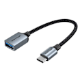 Miniatyrbillede 2 af 6: Type-C til USB 3.0 adapter, med OTG-funktion, 5 Gbit/s, Gaming, flettet bomuld - Vention (CCXHB) - Grå