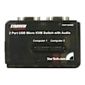 Pikkukuva 2 / 4: StarTech.com 2-porttinen USB VGA KVM -kytkinsarja, ääni ja kaapelit - Näppäimistö-hiiri -näyttökytkin - musta (SV211KUSB)
