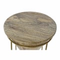 Miniatyrbillede 2 af 2: Moderne naturligt sidebord - guldmetal - mango 41 cm