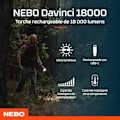 Pikkukuva 2 / 2: Taskulamppu - NEBO - Davinci 18000 - 18000 lumenia - Ladattava - Alumiini IP67