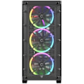 Pikkukuva 2 / 2: Nfortec - DRACO X Mid Tower -pelitietokonekotelo (ATX), 4x 120 mm PWM ARGB-tuulettimet mukana, ARGB-ohjain, karkaistu lasi etuosa ja