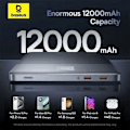 Miniatyrbild 2 av 6: BASEUS ULTRA-TUNNA BLAD 2 EXTERNT BATTERI, SNABB LADDNING, MED DIGITAL DISPLAY KAPACITET - 12000MAH, 65W.