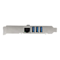 Pikkukuva 2 / 4: STARTECH PCI Express -kortti 3 USB 3.0 -porttiin ja 1 Gigabit Ethernet -porttiin UASP - PCIe 3x USB 1x GbE -sovittimella
