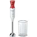 Miniatyrbillede 1 af 5: BOSCH ErgoMixx MSM64110 stavblender - 450W - Fod i rustfrit stål - 4 skarpe knive - 2 hastigheder - 600 ml gradueret skål - hvid/rød