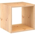 Miniatyrbillede 1 af 3: Opbevaringsterning af massiv fyrretræ - 36,2 x 36,2 x 33 cm - råt træ Naturlig