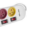 Pikkukuva 4 / 4: Maclean MCE229 W sähkötulo monipistorasia, 4 pistoketta + 2xUSB, kytkimillä, 250VAC-10A, 2,1A 5V, 1,5m, valkoinen