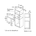Miniatyrbillede 5 af 5: Bosch Serie 6 BFL524MW0, Indbygget, Grillmikroovn, 20 L, 800 W, Rotary, Touch, Hvid