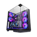 Miniatyrbillede 1 af 3: MARS GAMING MC-3GF, Gaming kabinet ATX, Triple hærdet glas, 2X ARGB bagventilatorer 120mm, lodret montering af grafikkort