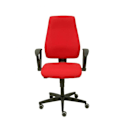 Miniatyrbillede 1 af 4: Ergonomisk kontorstol PIQUERAS Y CRESPO Leganiel - Synkronmekanisme, faste armlæn - Rødt stof