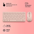 Miniatyrbillede 2 af 4: NGS FANTASY KIT PINK trådløst tastatur - 3 forbindelsestilstande - Lydløse taster - 12 multimedietaster