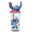 Pikkukuva 1 / 4: Kuppi - STITCH - 360ml - Integroitu pillillä - 3D-hahmo - Ilman BPA:ta Transparent, Rosa