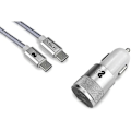 Miniatyrbild 1 av 2: SUBBLIM dubbel billaddare PD20W+QC3.0+C till C/Lightning S