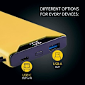 Miniatyrbild 3 av 4: Intenso Powerbank F10000, Externbatteri med PD 20 W och QC 18 W, USB-C och USB-A-port, 10 000 mAh, Gul