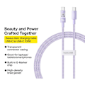 Pikkukuva 4 / 6: USB-C - USB-C - Kaapeli, Supernopea Lataus 100W, 2m - Baseus Gem (P1037373000511-01) - Nebula Purple