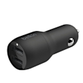 Miniatyrbillede 1 af 2: Biloplader - BELKIN - Boost Charge - 2 porte USB-A - 12W - Hvid sort