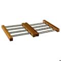 Miniatyrbillede 4 af 4: Bordskåner - Bambus - Udtrækkelig - 22 til 44 cm - Træ og rustfrit stål - Modstandsdygtig Trä & Silver