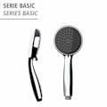Miniatyrbillede 2 af 4: WENKO Basic brusehoved, brusehoved med 3 stråler, nem rengøring af kalk, plastik, ø10 cm, grå